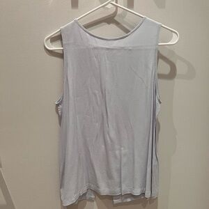 Elegant Light Blue Sleeveless Split Back Top